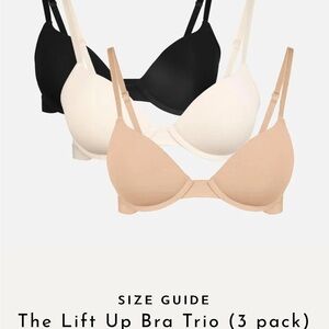 Pepper Lift Up Bra Trio (3 Pack) - Black, White, and Tan